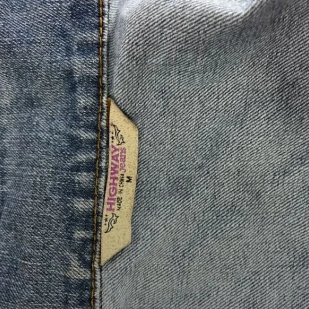 Highway‎ Jeans Women's Blue Distressed Button-Down Denim Jacket Size M Pre-Owned - Picture 6 of 16